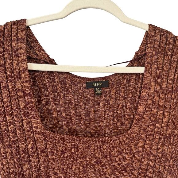 Revolve AFRM Skye Cutout Midi Sweater Dress in Marled Port - Picture 6 of 9